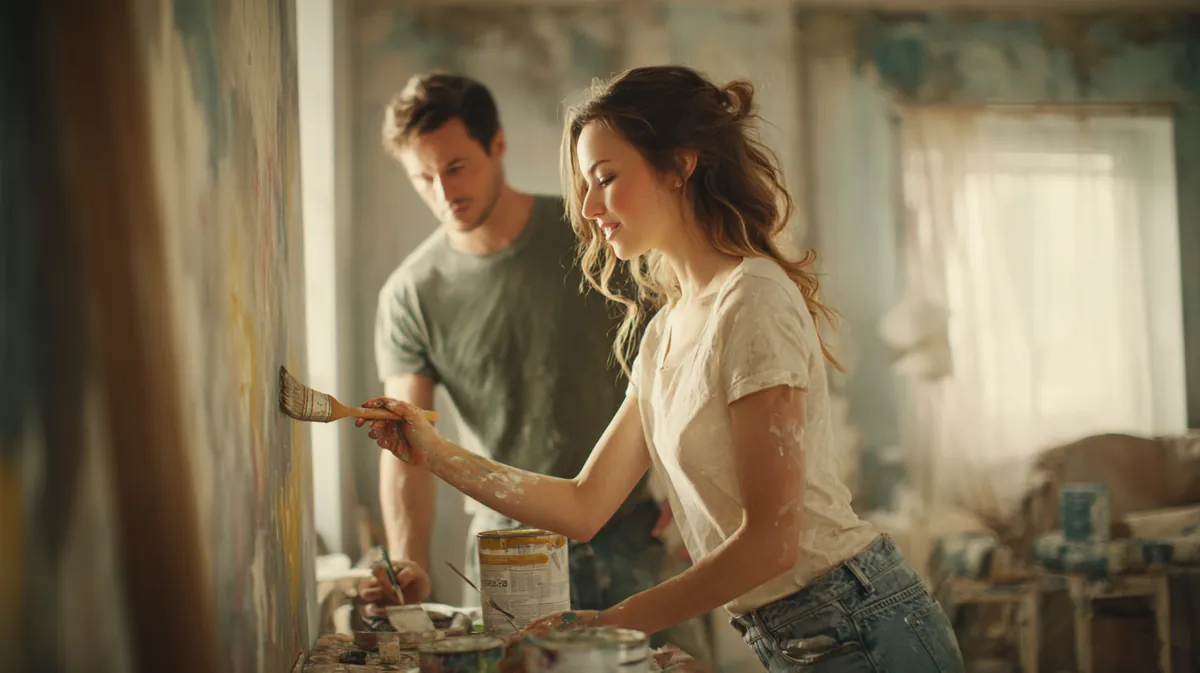 A couple in their 20s painting a nursery wall a soft color, illustrating How Does a Personal Loan Actually Work? with Westside Lending