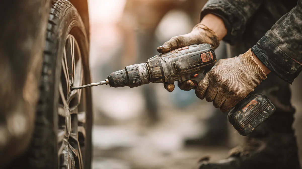 A mechanic's hands changing a tire with an impact wrench, illustrating How to Cover a Surprise Car Repair Bill Without Draining Savings with Westside Lending